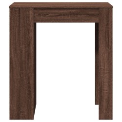 Table de bar avec étagères chêne marron bois d'ingénierie 