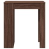 Table de bar avec étagères chêne marron bois d'ingénierie 