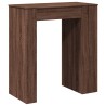 Table de bar avec étagères chêne marron bois d'ingénierie 