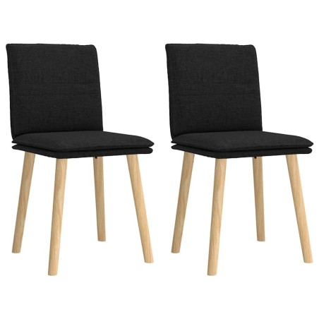 Chaises à manger lot de 2 noir tissu 