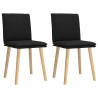 Chaises à manger lot de 2 noir tissu 