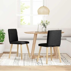Chaises à manger lot de 2 noir tissu 