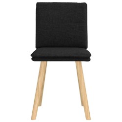 Chaises à manger lot de 2 noir tissu 