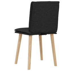 Chaises à manger lot de 2 noir tissu 