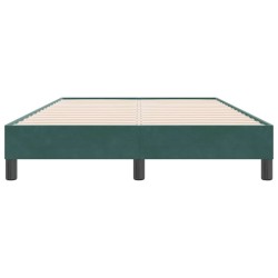 Cadre de lit sans matelas vert foncé 120x220 cm velours 