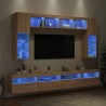Ensemble de meubles TV muraux 8pcs et lumières LED chêne sonoma 