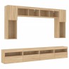 Ensemble de meubles TV muraux 8pcs et lumières LED chêne sonoma 
