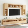 Ensemble de meubles TV muraux 8pcs et lumières LED chêne sonoma 