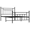 Cadre de lit métal sans matelas et pied de lit noir 100x200 cm 