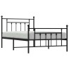 Cadre de lit métal sans matelas et pied de lit noir 100x200 cm 