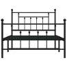 Cadre de lit métal sans matelas et pied de lit noir 100x200 cm 