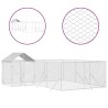 Chenil d'extérieur pour chiens avec toit argenté 6x6x2,5 m 