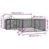 Chenil d'extérieur pour chiens avec toit argenté 6x6x2,5 m 