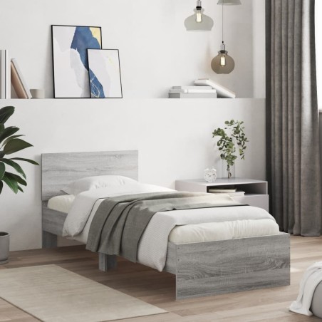 Cadre de lit sans matelas avec tête de lit 90x190 cm 