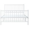 Cadre de lit métal sans matelas et pied de lit blanc 107x203 cm 