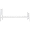 Cadre de lit métal sans matelas et pied de lit blanc 107x203 cm 