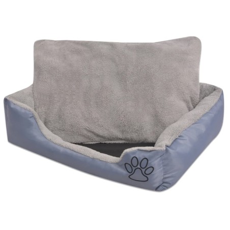 Lit pour chiens avec coussin rembourré Taille S Gris 