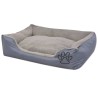 Lit pour chiens avec coussin rembourré Taille S Gris 