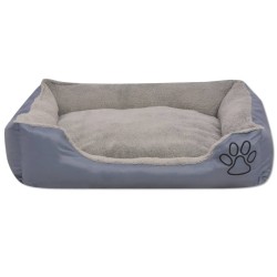 Lit pour chiens avec coussin rembourré Taille S Gris 