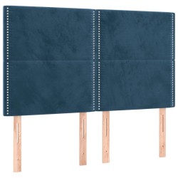Têtes de lit 4 pcs Bleu foncé 72x5x78/88 cm Velours 