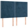Têtes de lit 4 pcs Bleu foncé 72x5x78/88 cm Velours 