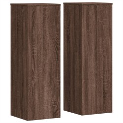 Supports pour plantes 2 pcs chêne marron bois d'ingénierie 