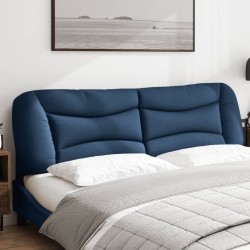Coussin de tête de lit bleu 180 cm tissu 
