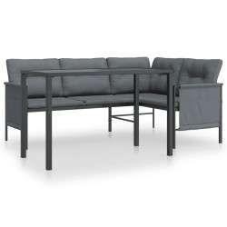 Ensemble à manger de jardin 2 pcs anthracite acier 
