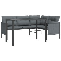 Ensemble à manger de jardin 2 pcs anthracite acier 