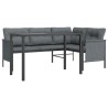 Ensemble à manger de jardin 2 pcs anthracite acier 