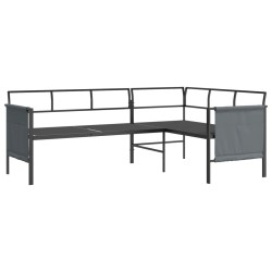 Ensemble à manger de jardin 2 pcs anthracite acier 