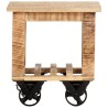 Table d'appoint avec roues 40x40x42 cm Bois de manguier brut 