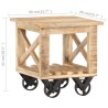 Table d'appoint avec roues 40x40x42 cm Bois de manguier brut 