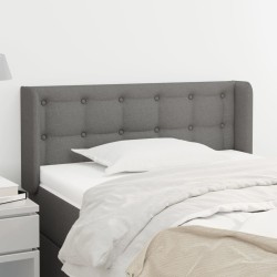 Tête de lit avec oreilles gris foncé 103x16x78/88 cm tissu 