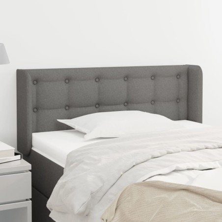 Tête de lit avec oreilles gris foncé 103x16x78/88 cm tissu 