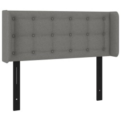 Tête de lit avec oreilles gris foncé 103x16x78/88 cm tissu 