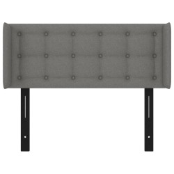 Tête de lit avec oreilles gris foncé 103x16x78/88 cm tissu 