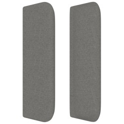 Tête de lit avec oreilles gris foncé 103x16x78/88 cm tissu 