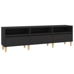 Meuble TV noir 150x30x44,5 cm bois d'ingénierie 