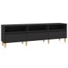 Meuble TV noir 150x30x44,5 cm bois d'ingénierie 