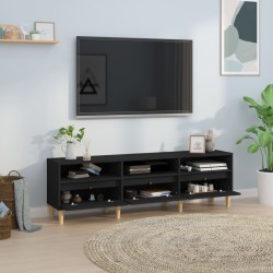 Meuble TV noir 150x30x44,5 cm bois d'ingénierie 