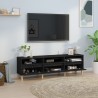 Meuble TV noir 150x30x44,5 cm bois d'ingénierie 