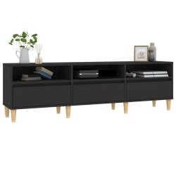 Meuble TV noir 150x30x44,5 cm bois d'ingénierie 