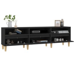 Meuble TV noir 150x30x44,5 cm bois d'ingénierie 