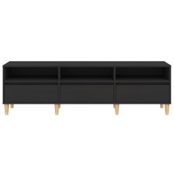 Meuble TV noir 150x30x44,5 cm bois d'ingénierie 