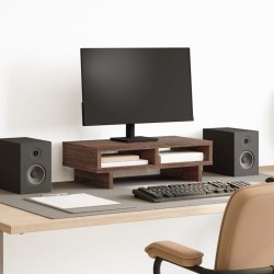 Support de moniteur chêne marron 50x27x15 cm bois d'ingénierie 
