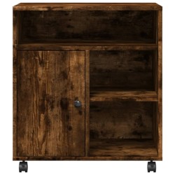 Support d'imprimante avec roulettes chêne fumé 60x50x67 cm 
