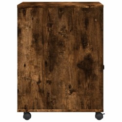 Support d'imprimante avec roulettes chêne fumé 60x50x67 cm 