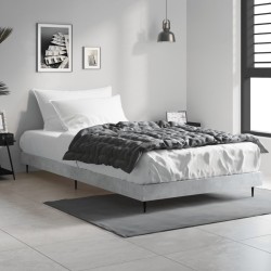 Cadre de lit sans matelas gris béton 100x200 cm 