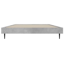 Cadre de lit sans matelas gris béton 100x200 cm 